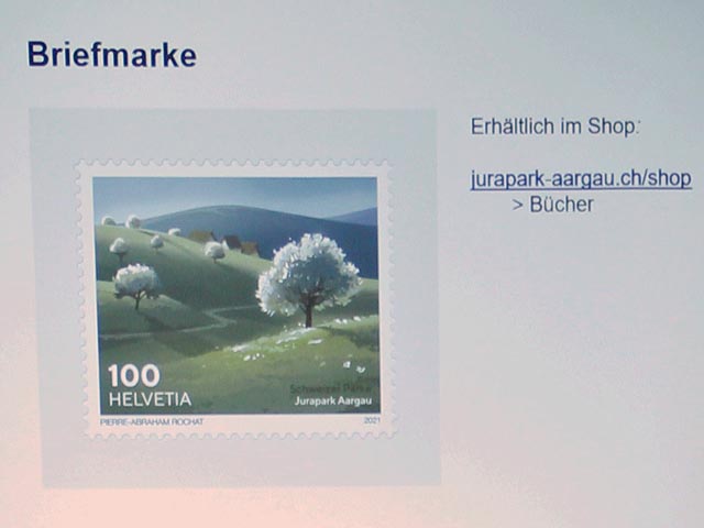 Die neue «Jurapark Aargau»-Briefmarke. Foto: Anina Riniker