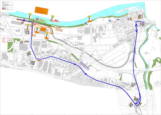 Während der Arbeiten muss der Verkehrsknoten Rheinstrasse/Frenkendörferstrasse in Augst und Pratteln und Rheinstrasse/Salinenstrasse in Pratteln gesperrt werden. Eine Umleitung ist signalisiert. Kartenausschnitt: zVg