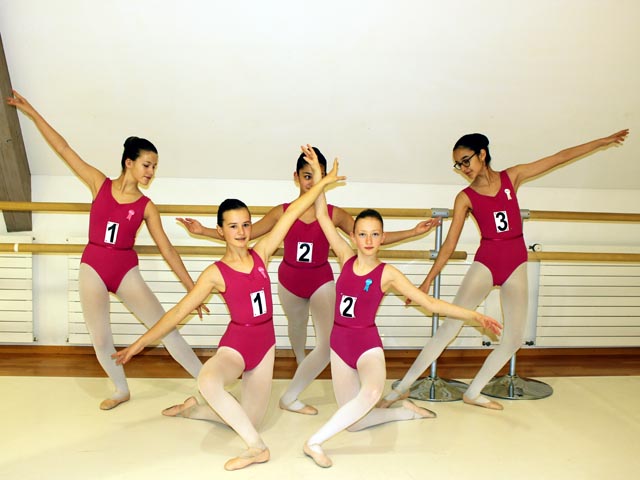 Die fünf jungen Tänzerinnen legten die Prüfung unter ganz besonderen Bedingungen ab. Foto: Dieter Deiss