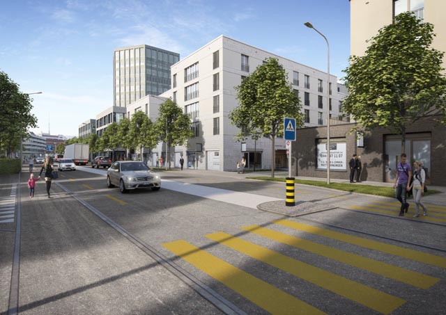 Buchserstrasse Aarau, Blick von Höhe Nordallee Foto: Copyright © Swiss Interactive AG