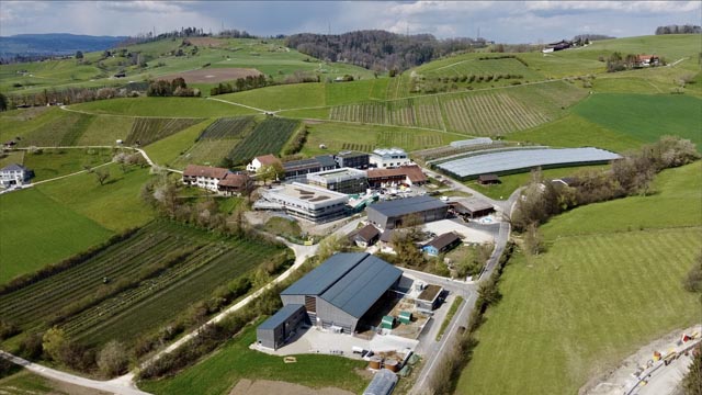 Baustellen-Ansicht, aufgenommen mit der Drohne im April 2021. Foto: FIBL, Thomas Alföldi