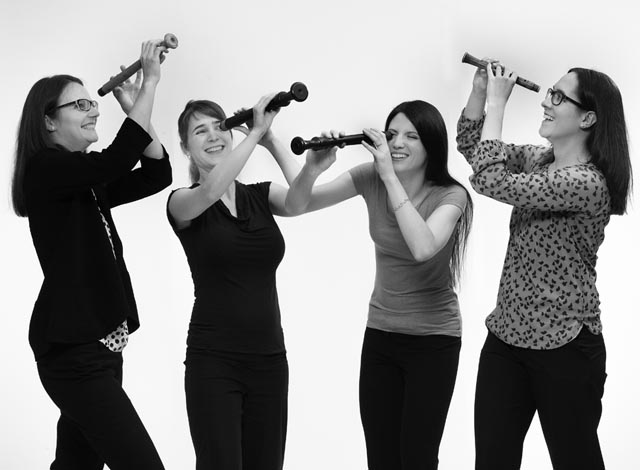 Das La Merula Quartett geht mit seinem Publikum in der Steinli-Aula Möhlin auf Reisen. Foto: zVg