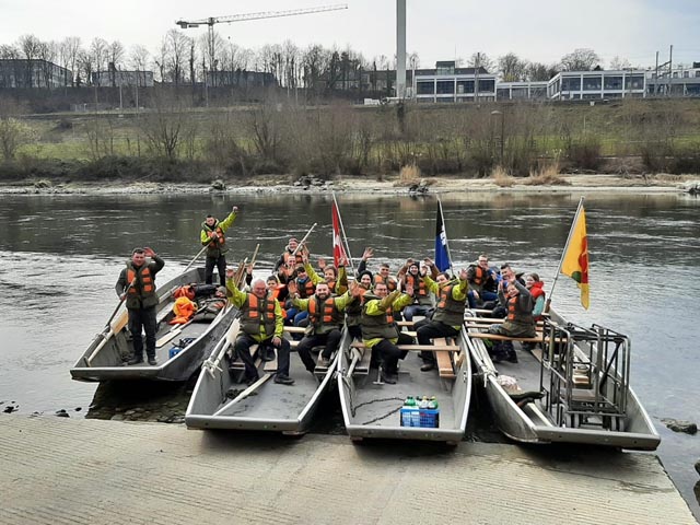 Die Pontoniere Schwaderloch brauchten diesmal etwas länger für ihre Talfahrt. Foto: zVg