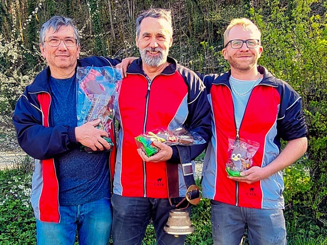 Das Siegerfoto: 1. Rang Walter Frey (Mitte), 2. Rang Ignaz Welte (links), 3. Rang Stefan Schwarz (rechts). Foto: zVg