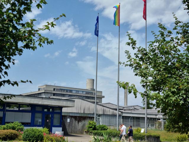 BASF in Kaisten hat die Regenbogenfahne gehisst. Foto: BASF