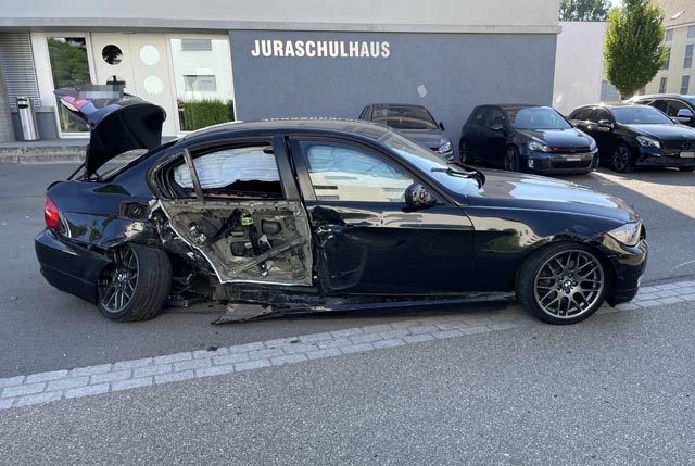 Ein Neulenker verunfallte in der Begegnungszone von Rupperswil. Foto: Polizei AG