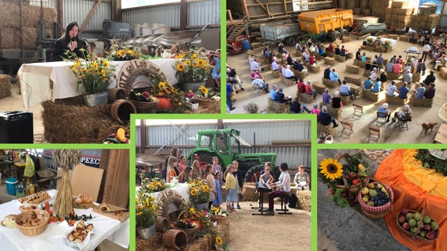 Eindrücke vom ökumenischen Erntedank-Gottesdienst 2021 auf dem Dornhof. Foto: zVg