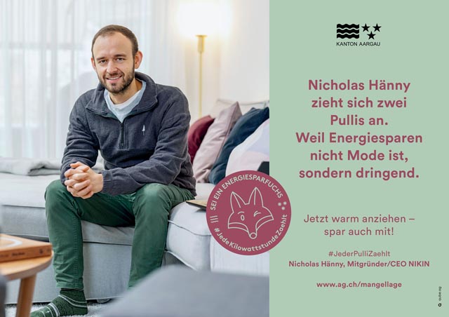 Nicolas Hänni spart Energie. Foto: Copyright © Qube Creatives