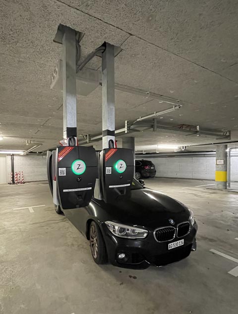 Vorerst stehen im Brotchorb Center zwei öffentliche Ladestationen zu Verfügung. Foto: zVg