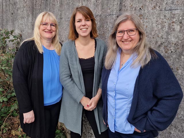  Das neu zusammengesetzte Team des Mentoring Programms Tandem für Stellensuchende ab 40: Brigitte Basler, Ursula Hinden, Gaby Häuselmann (v.l.). Foto: Samuel Steiner