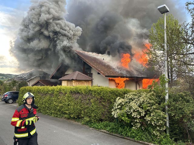 Brand in Boniswil. Foto: Polizei AG