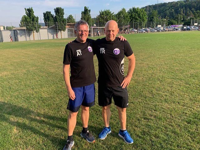 Die Trainer der 1. Mannschaft FC Eiken: Sepp Kienberger (links) und Marin Keser. Foto: zVg