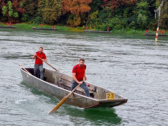 Das Team Winter/Jegge bei der Anfahrt auf den Pfeiler. Foto: zVg