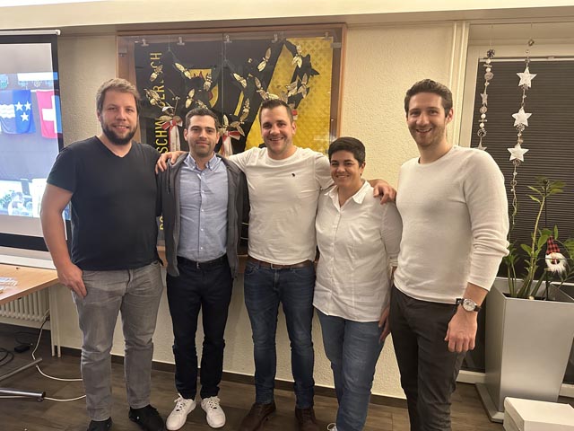 Die abtretenden und neuen Vorstandsmitglieder der Potnoniere (von links): Martin Peterhans, Yannic Benz, Nico Häusler, Mirjam Benz und Nils Kramer. Foto: zVg