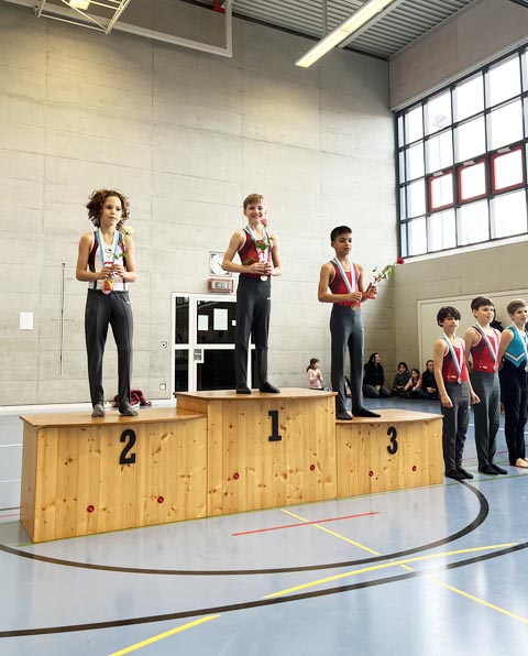 Siegertrio 1. Rang Alessio Bottani (Jugend Sulz), 2. Rang Tobias Schläfli (KuGeTu Kleindöttingen), 3. Rang Jeremy Oeschger (Jugend Sulz). Foto: zVg