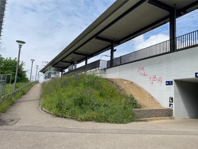n diesem und auf dem gegenüberliegenden Bereich bei der Personenunterführung der S-Bahn-Haltestelle Augarten sind neue Veloabstellanlagen geplant. Foto: Patricia Stehlin
