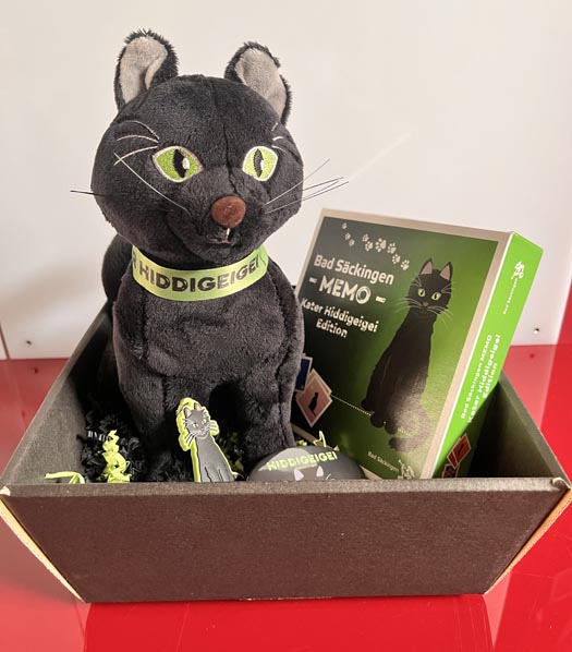 Kater Hiddigeigei mit einem seinr «Kater-Körbchen». Foto: zVg