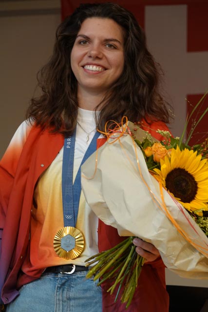 Chiara Leone mit der Goldmedaille. Foto: Peter Schütz