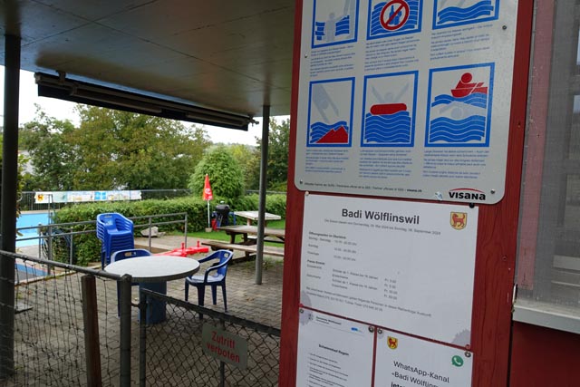 Die Badi in Wölflinswil nach Ende der Saison 2024. Foto: Peter Schütz