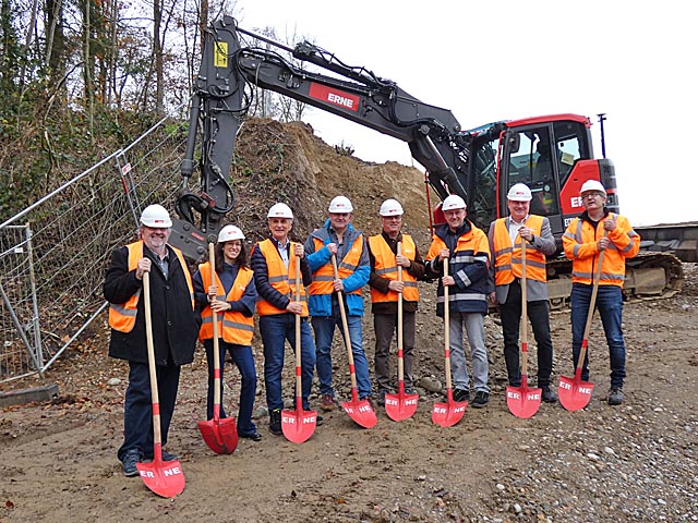 Offizieller Spatenstich für den Ausbau der ARA Kaisten. Foto: Jörg Wägli
