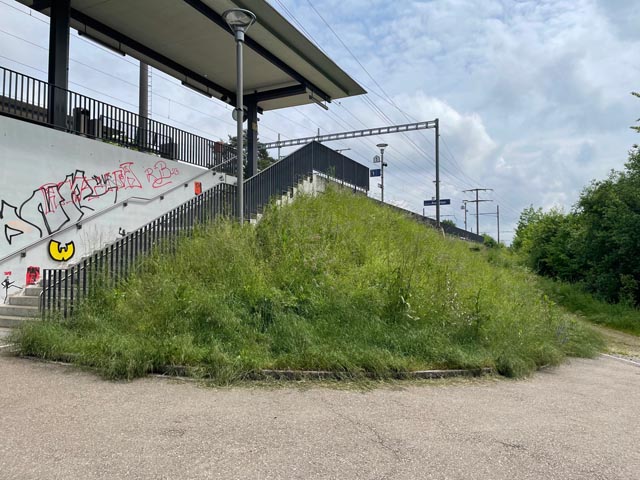 Auf der Südseite der Personenunterführung der S-Bahn-Haltestelle Augarten entstehen in den nächsten Monaten 119 neue Veloabstellplätze, 48 davon sind abschliessbar. Foto: zVg