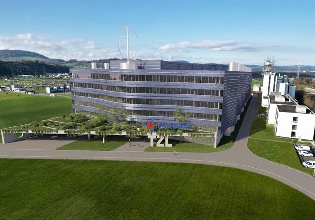 Neubau Technologiezentrum Laufenburg. Visualisierung Frei Architekten, Aarau