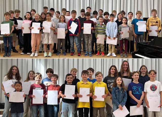 Musikschülerinnen und -schüler erhielten Zertifikate. Foto: zVg