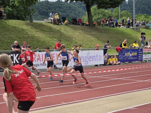60-m-Sprint der U12M. Foto: LV Fricktal
