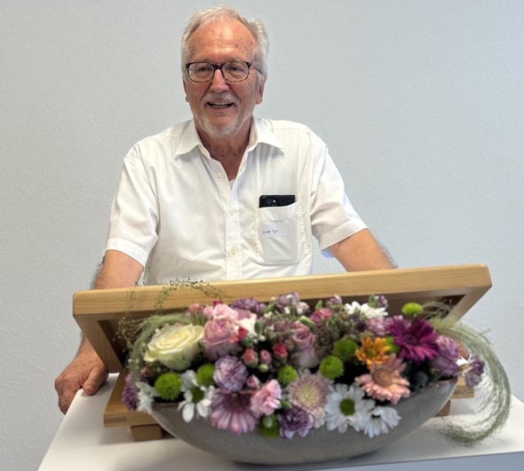 Anton Kym, Bewohner des Wohnzentrums im Stadelbach hielt eine emotionale und humorvolle Rede. Foto: Lilia Staiger