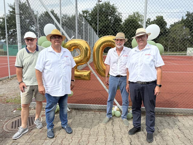 Bild 2: Turnierleitung von links.: Eric Zuber, Philipp Schlienger, Peter Krüger, Felix Jegge