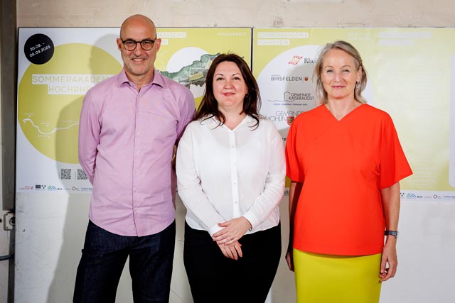 Kantons- und grenzüberschreitende Zusammenarbeit sowie Hochschulkooperation, von links: Dr. Andreas Nütten (FHNW), Jasmin Rauhaus-Höpfer (Hochrheinkommission), Prof. Andrea Cejka (OST)