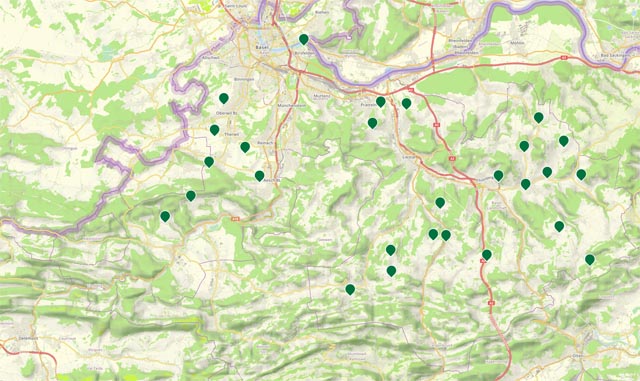 Karten mit den gemeldeten Einsätzen. Foto: zVg