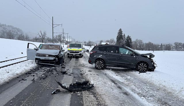 Zwischen Seon und Hallwil kam es zu einer Frontalkollision.