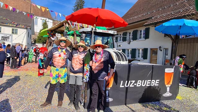 Die Luz-Buebe Daniel Rehmann, Marc Baltischwiler und Reto Schmid (von links). Foto: zVg 