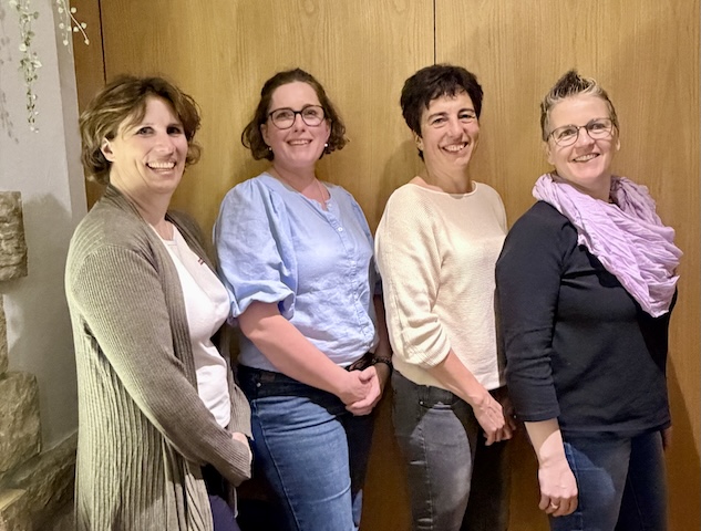 Die vier geehrten Mitglieder Katy Mayr, Vreni Plattner, Claudia Rubin und Mirjam Meier. Foto: zVg