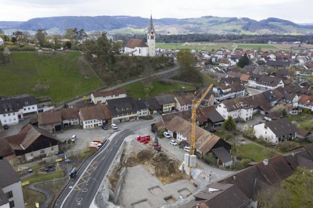 Die Rettungsgrabung 2021 an der Sonnenbergstrasse 2−6 in Würenlingen. Foto: Kantonsarchäologie, © Kanton Aargau