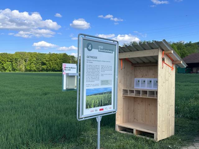 Posten mit Getreidesorten. Foto: zVg