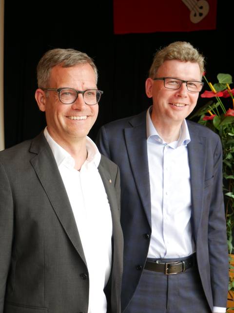 Präsident Michael Widmer und Regierungsrat Dieter Egli
