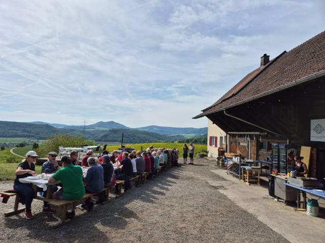 Gemeinsamer Brunch auf dem Wendelhof mit feiner Verpflegung und herrlicher Aussicht.