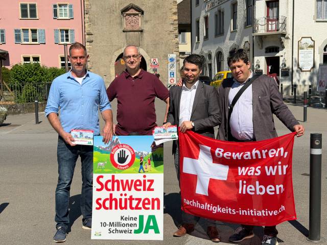 Grossrat Patrik Meier, Guido Steiner, Grossrat Emanuel Suter und Andreas Tscheulin (von links)