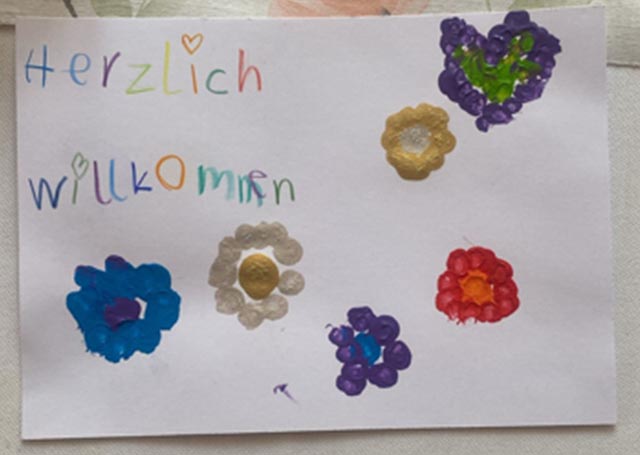 Originelles Willkommenskärtchen der 1.- und 2.-Klässler. Foto: zVg&nbsp;