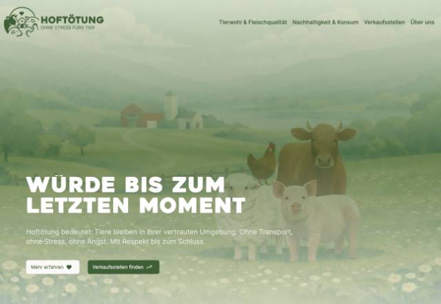 Auf der neuen Plattform www.hoftoetung-schweiz.ch finden Konsumenten Verkaufsstellenkarten für Fleisch aus Hoftötung.