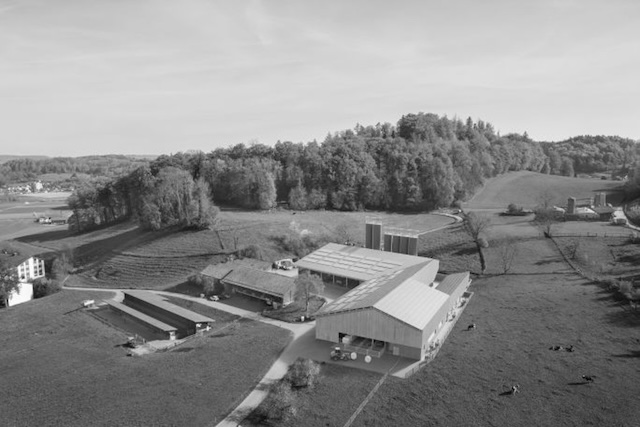 Visualisierung Ausbildungs- und Versuchsbetrieb des Landwirtschaftlichen Zentrums Liebegg aus der Vogelperspektive. Foto: Copyright © OVI Images GmbH, Baden