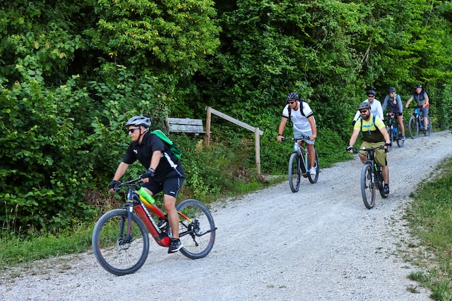 Die Mountainbiker genossen die Fahrt durch den Schwarzwald. Foto: Andy Bisig