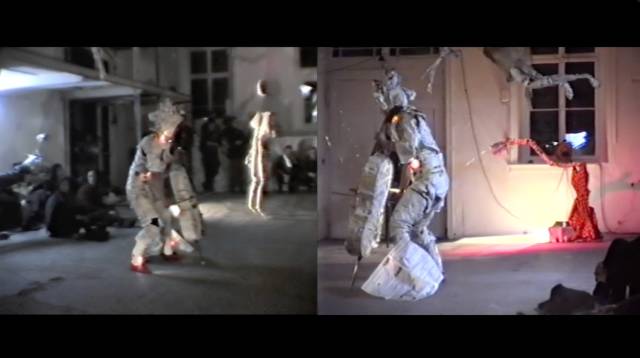Damenball 1989; Mo Diener, Performance mit Cello, Videostill © Mo Diener
